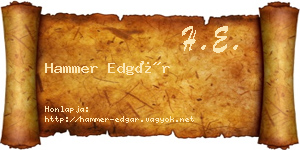 Hammer Edgár névjegykártya